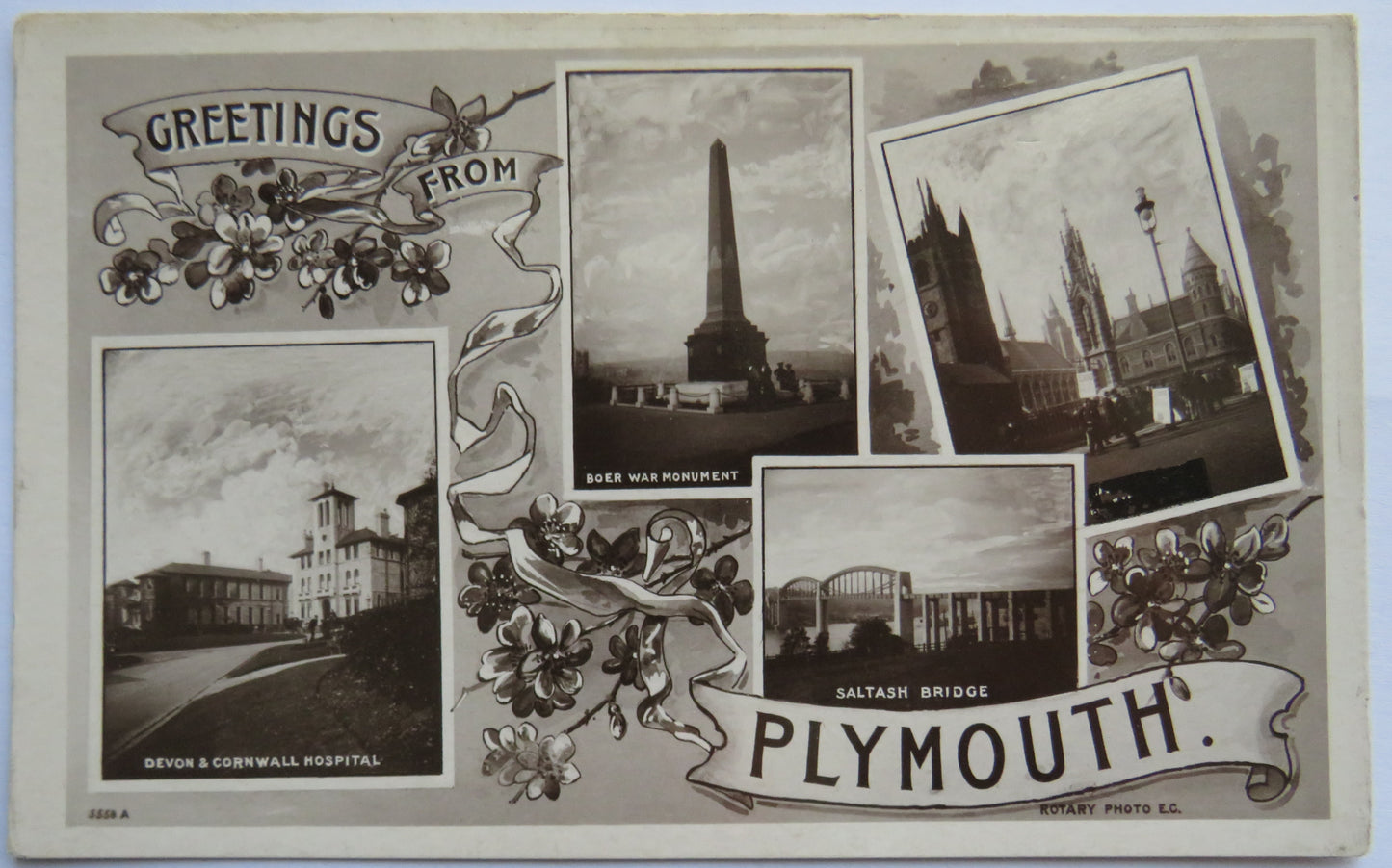 Vintage Postcard of Greetings from Plymouth