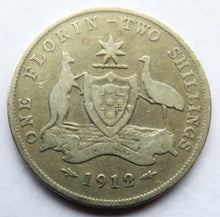 Load image into Gallery viewer, 1912 King George V Australia Silver Florin / Two Shillings Coin
