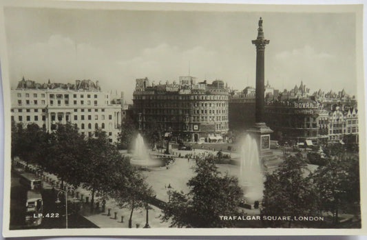 Vintage Postcard of Trafalgar Square, London