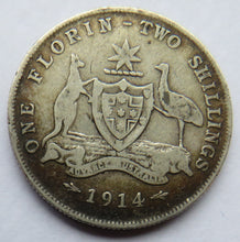 Load image into Gallery viewer, 1914 King George V Australia Silver Florin / Two Shillings Coin
