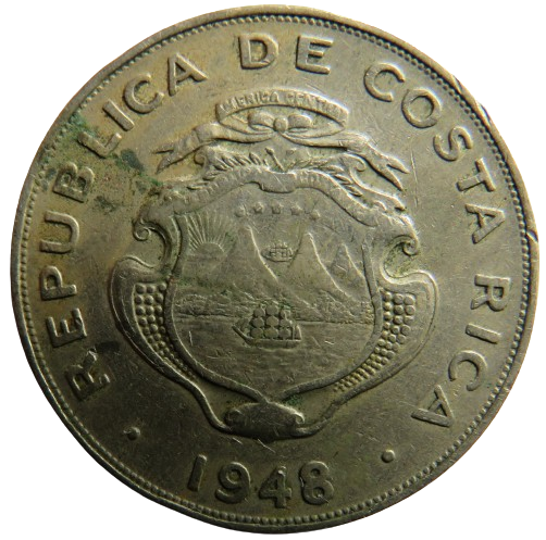 1948 Costa Rica One Colon Coin