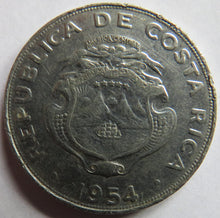 Load image into Gallery viewer, 1954 Costa Rica One Colon Coin
