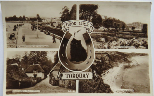 Vintage Postcard of "Good Luck From Torquay"