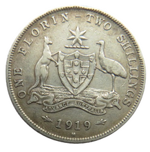 Load image into Gallery viewer, 1919 King George V Australia Silver Florin / Two Shillings Coin
