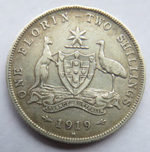 Load image into Gallery viewer, 1919 King George V Australia Silver Florin / Two Shillings Coin
