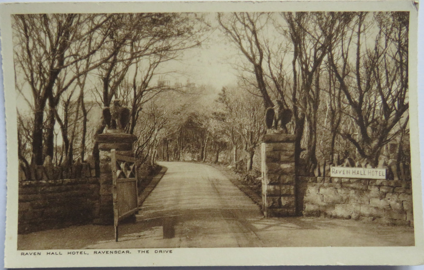 Antique Postcard of Raven Hall Hotel, Ravenscar The Drive