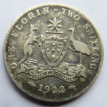 Load image into Gallery viewer, 1922 King George V Australia Silver Florin / Two Shillings Coin
