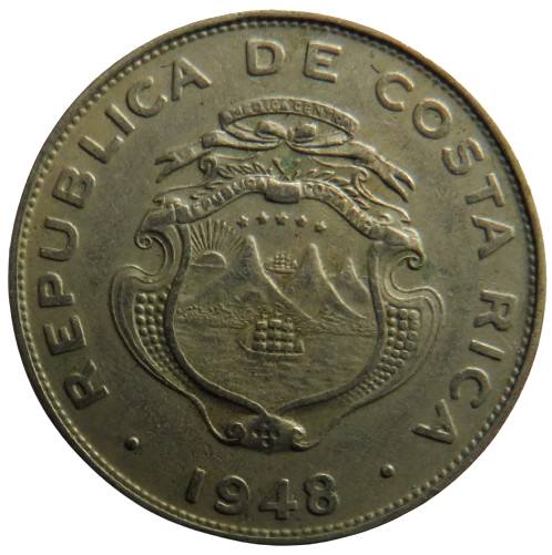 1948 Costa Rica 25 Centimos Coin