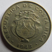 Load image into Gallery viewer, 1948 Costa Rica 25 Centimos Coin
