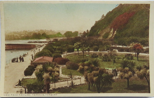 Antique Postcard of View From Pavilion Terrace, Torquay