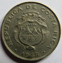 Load image into Gallery viewer, 1948 Costa Rica 25 Centimos Coin
