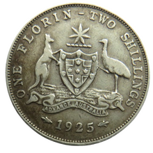 Load image into Gallery viewer, 1925 King George V Australia Silver Florin / Two Shillings Coin
