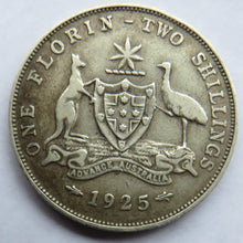 Load image into Gallery viewer, 1925 King George V Australia Silver Florin / Two Shillings Coin
