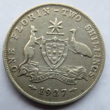 Load image into Gallery viewer, 1927 King George V Australia Silver Florin Coin
