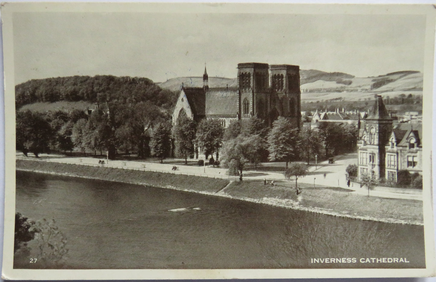 Vintage Postcard of Inverness Cathedral 1953