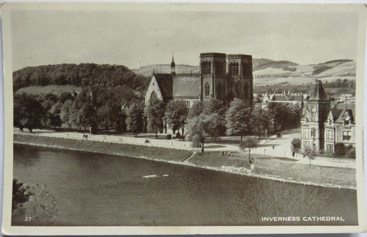 Vintage Postcard of Inverness Cathedral 1953