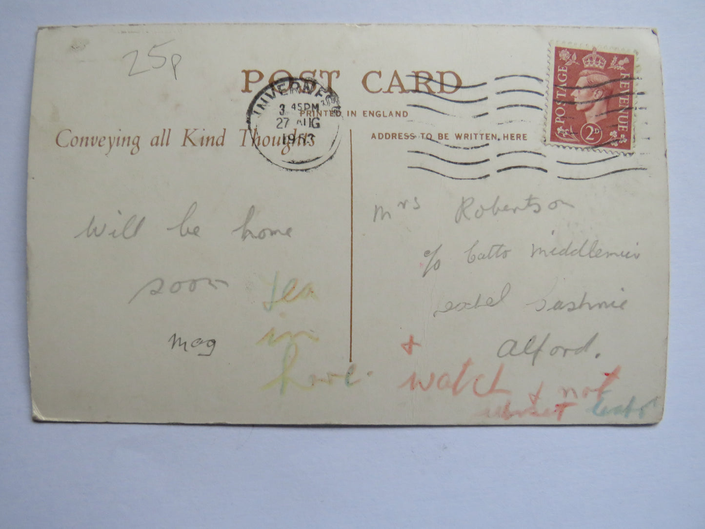 Vintage Postcard of Inverness Cathedral 1953