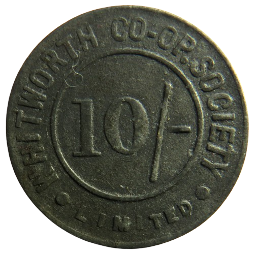 Whitworth Cooperative Society 10/- Vintage Token