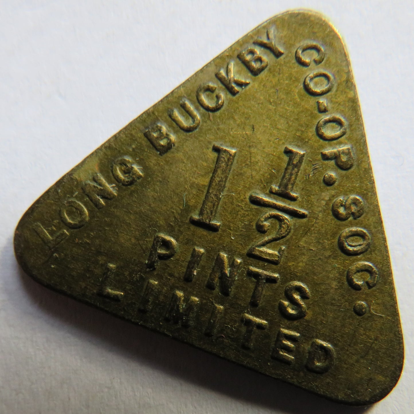 Long Buckby Cooperative Society 1 & 1/2 Pints Token