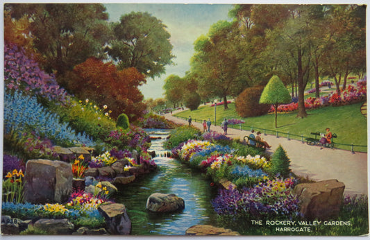 Vintage Postcard of The Rockery Valley Gardens, Harrogate