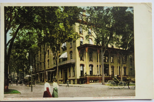 Antique Postcard of Worden Hotel, Saratoga USA