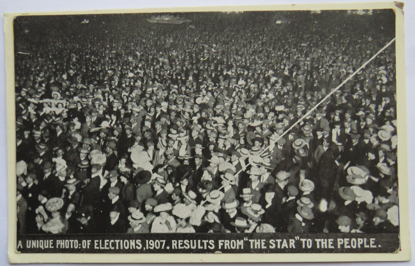 Vintage Postcard of A Unique Photo of Elections 1907, Results from "The Star" to the People