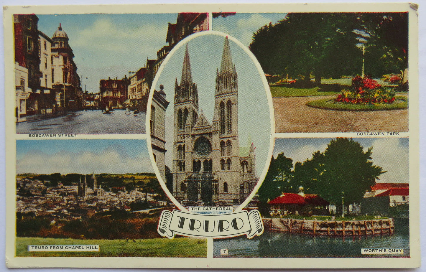 Vintage Multiview Postcard of Truro, 1959
