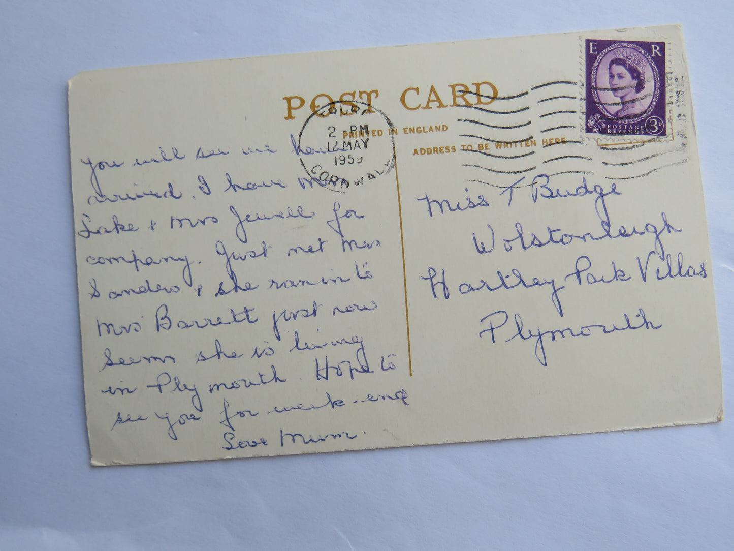Vintage Multiview Postcard of Truro, 1959