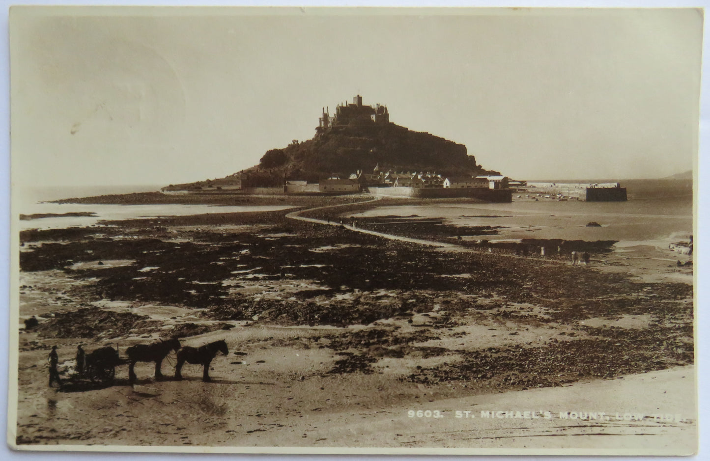 Vintage Postcard of St. Michael's Mount, Low Tide