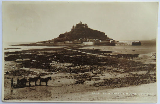 Vintage Postcard of St. Michael's Mount, Low Tide