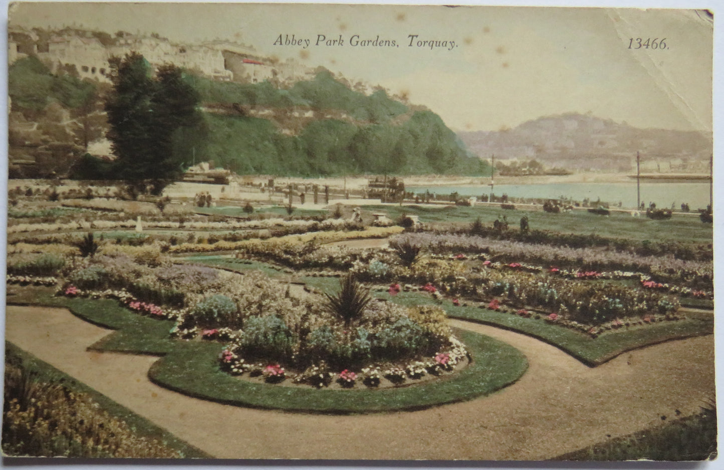 Antique Postcard Of Abbey Park Gardens, Torquay