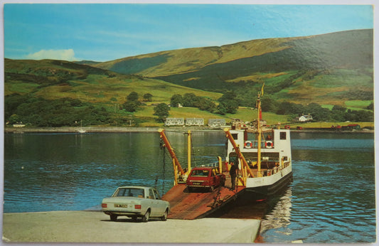 Vintage Postcard of Rhubodach Ferry Between Colintraive and Isle of Bute