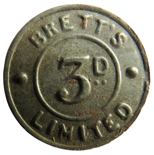 Bett's Limited 3d Threepence Vintage Token