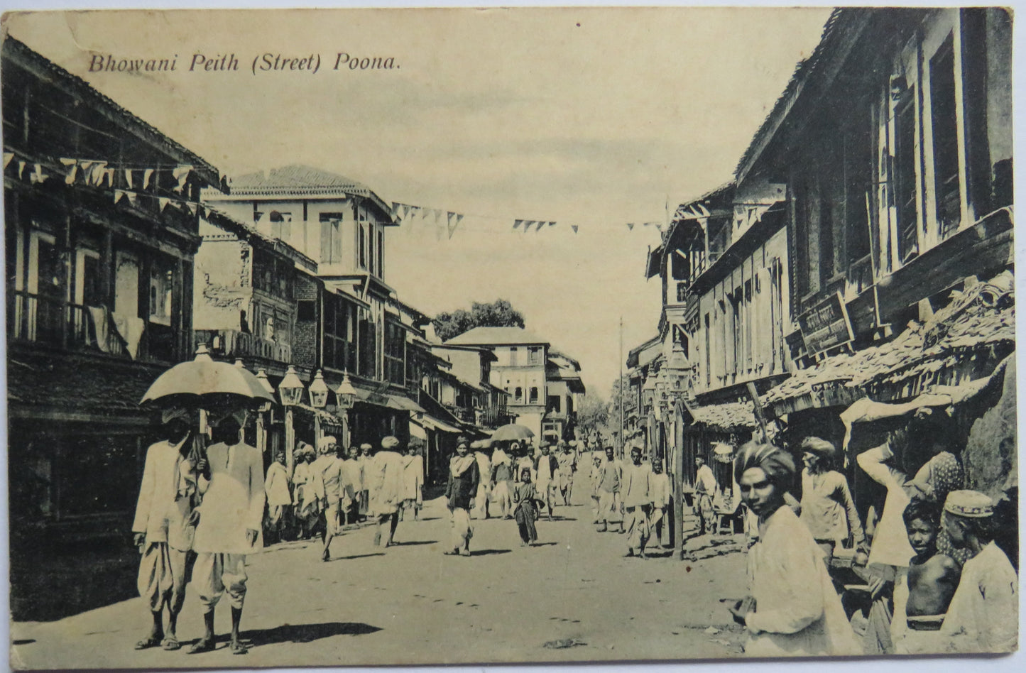 Antique Postcard Of Bhowani Peith (Street) Poona
