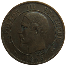 Load image into Gallery viewer, 1853-B France Napoleon III France 10 Centimes Coin
