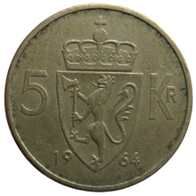 Load image into Gallery viewer, 1964 Norway 5 Kroner Coin
