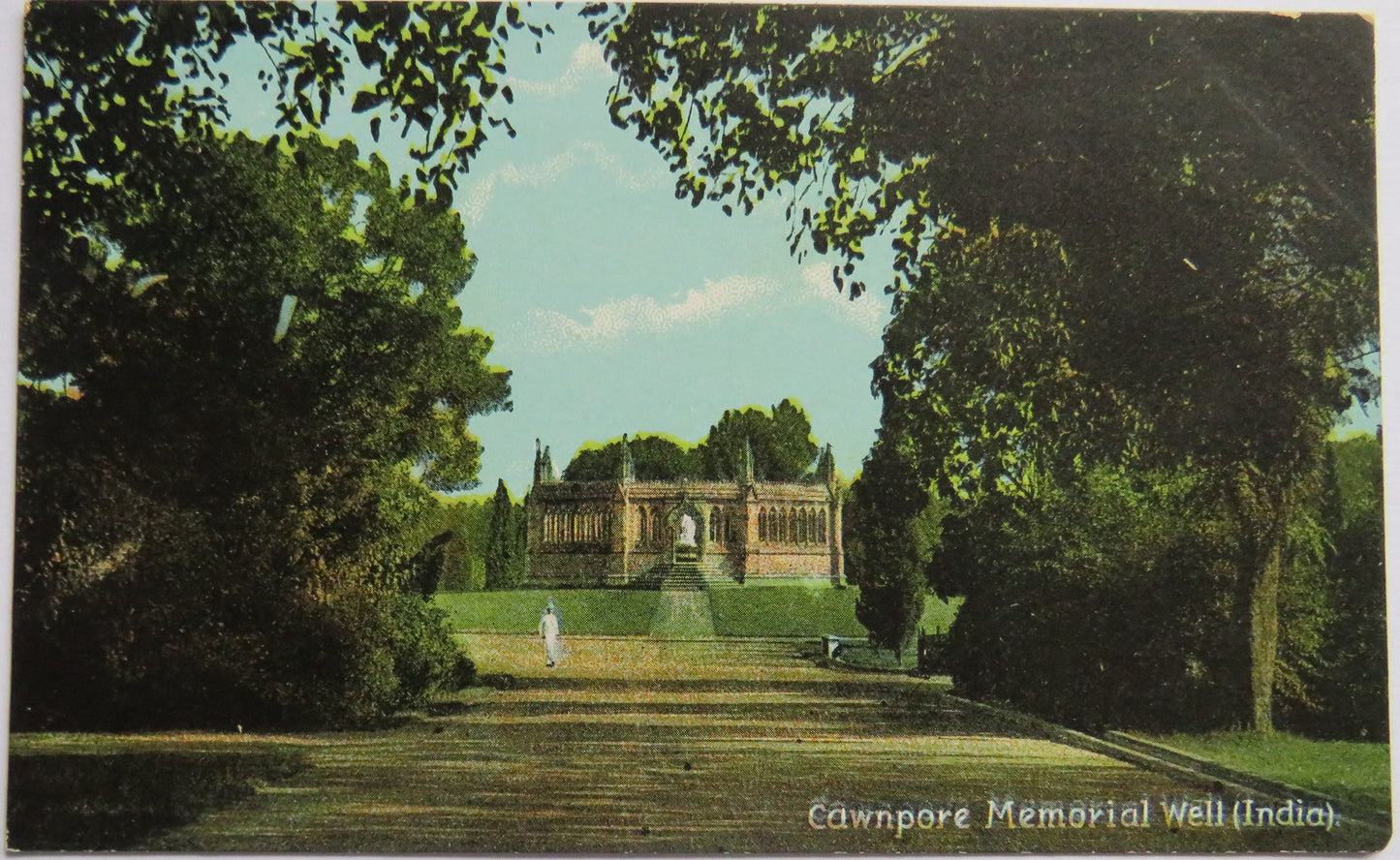 Antique Postcard Of Cawnpore Memorial Well  (India)