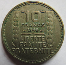 Load image into Gallery viewer, 1948 France 10 Francs Coin
