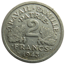 Load image into Gallery viewer, 1943 France 2 Francs Coin
