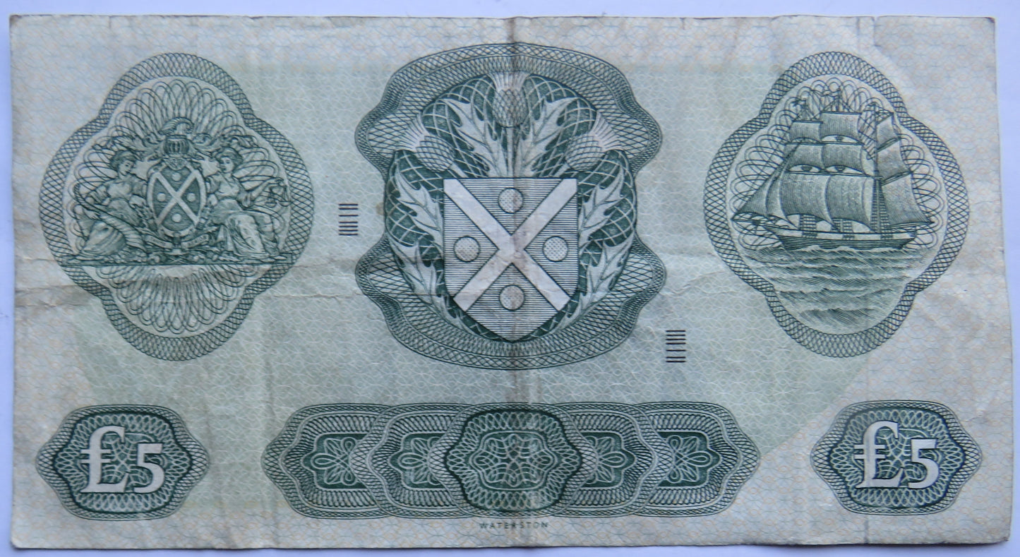 1968 Bank of Scotland £5 Banknote