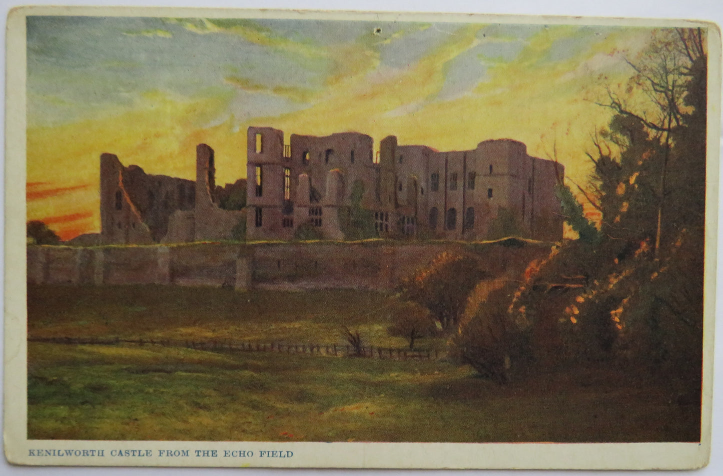 Vintage Postcard of Kenilworth Castle from the Echo Field