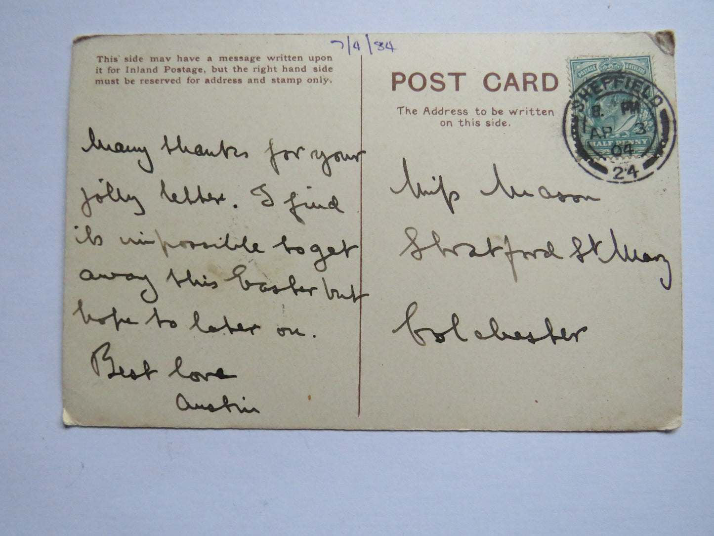 Antique Postcard Of Walberswick 1904