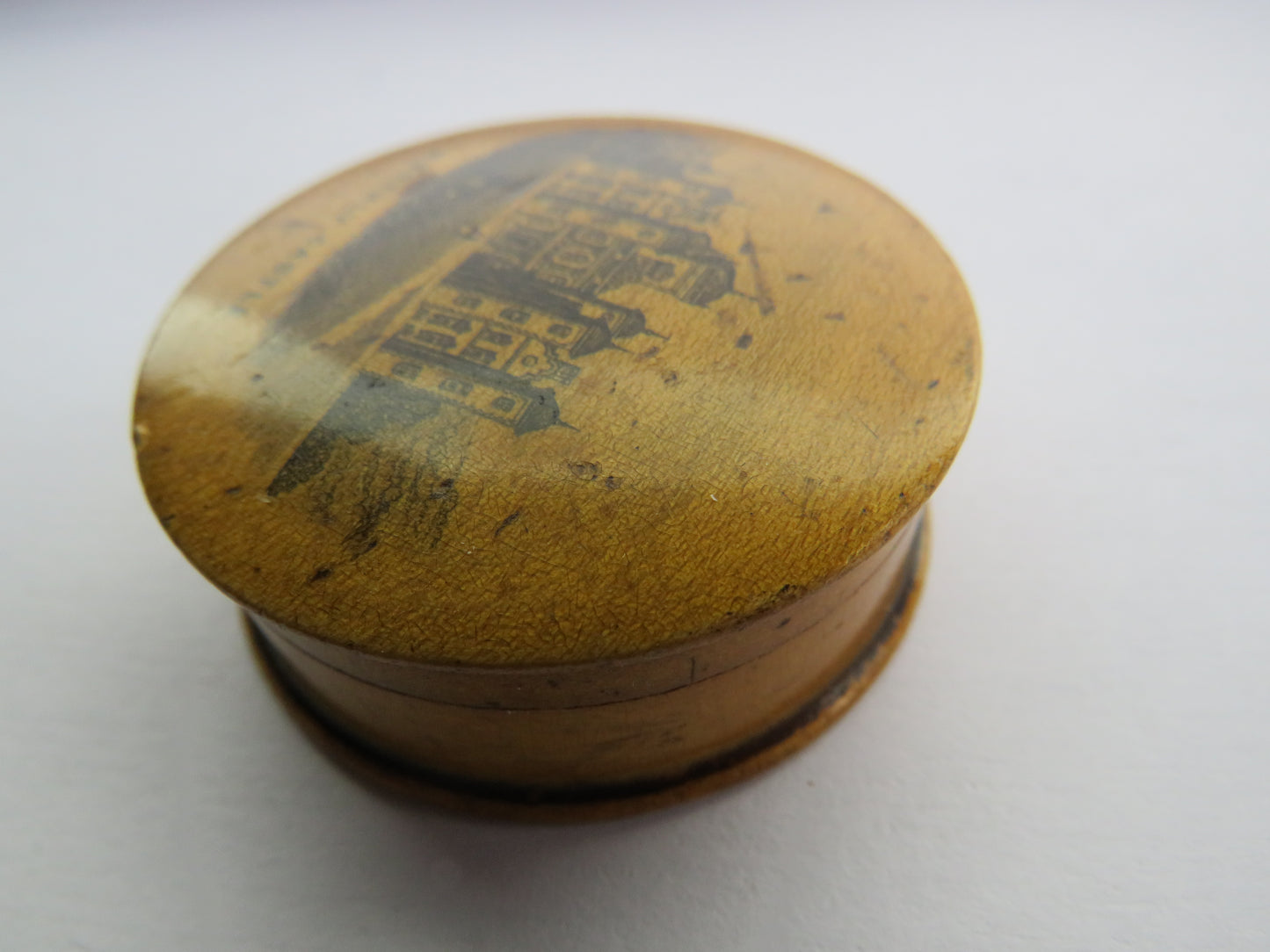 Antique Mauchline Transfer Ware Compass "Murthly Castle" From The Athole Plantations