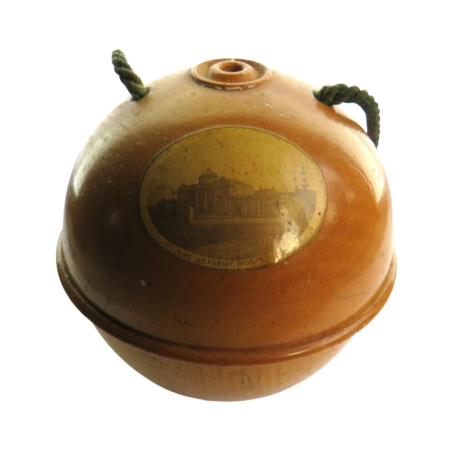 Antique Mauchline Ware String Holder "The Academy Montrose"