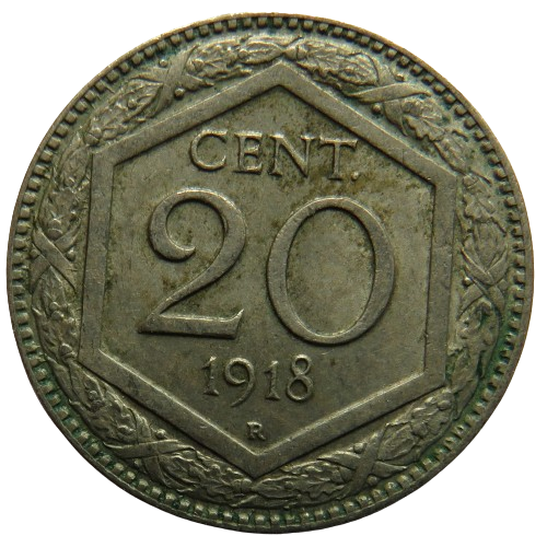 1918 Italy 20 Centesimi Coin