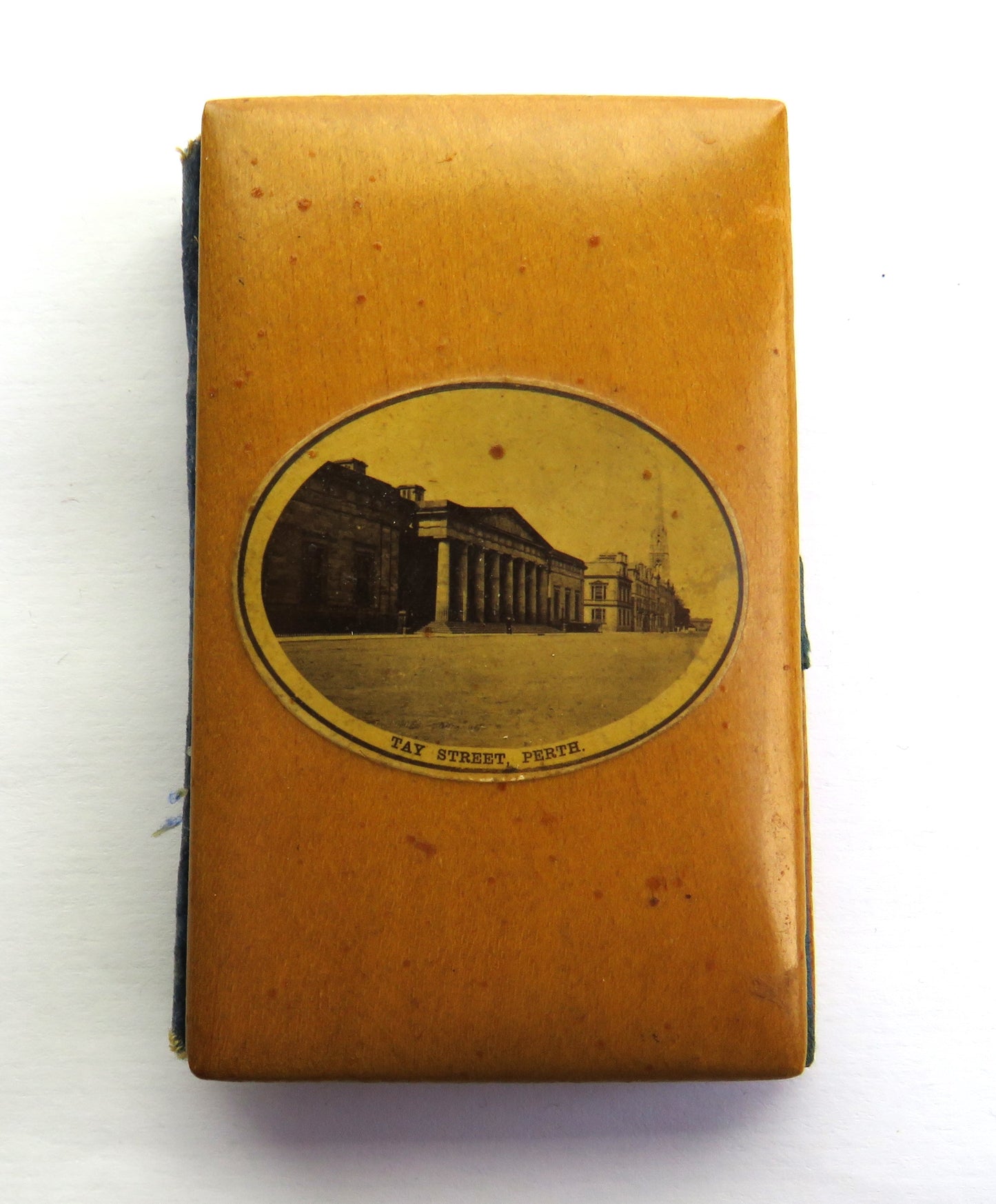 Antique Mauchline Ware Needle Case "Tay Street, Perth"