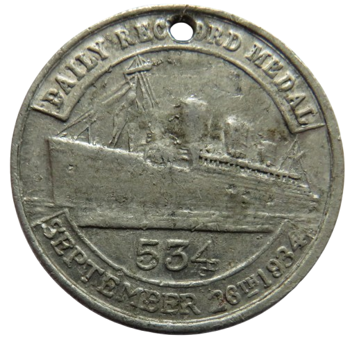1934 King George V Daily Record Medal - Launch of Queen Mary