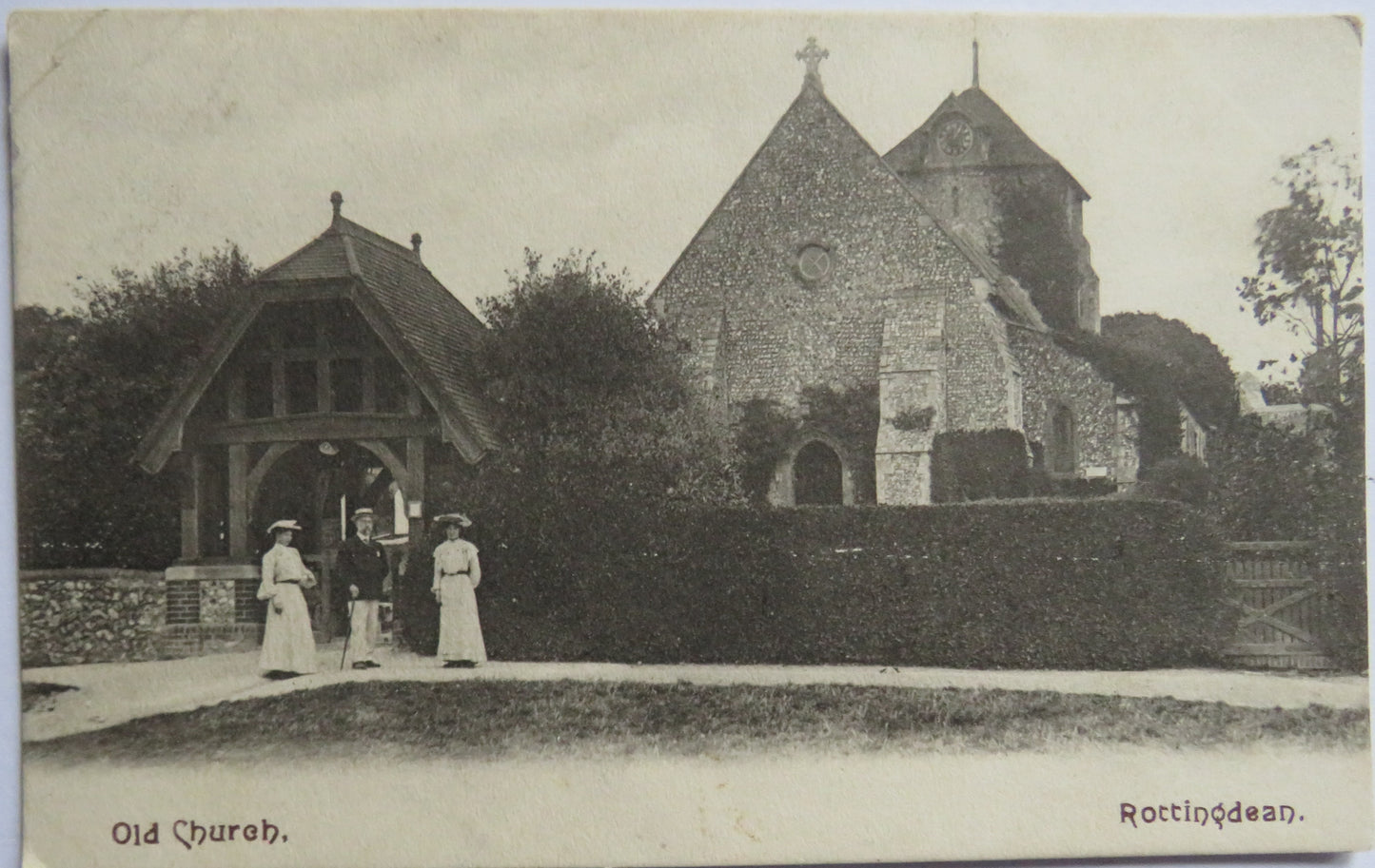 Vintage Postcard Of Old Church Rottingdean 1906