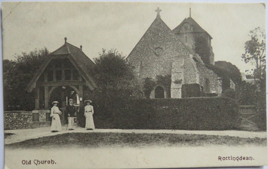 Vintage Postcard Of Old Church Rottingdean 1906