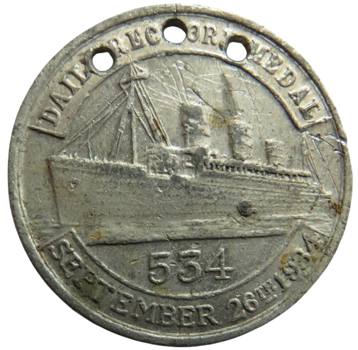 1934 King George V Daily Record Medal - Launch of Queen Mary